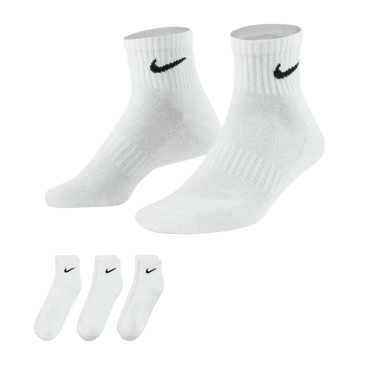 White Nike socks x3