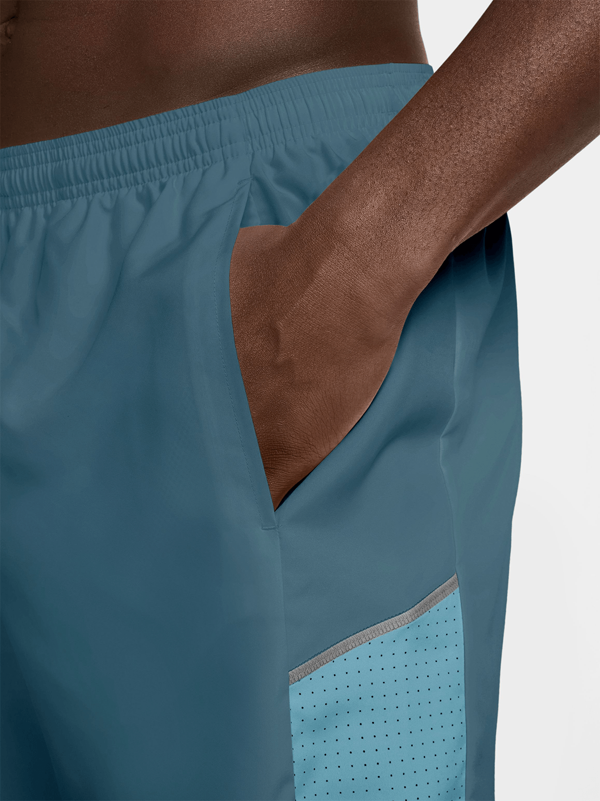 Nike Mens Miler Dri-Fit 7 Inch Unlined Smokey Blue Running Shorts