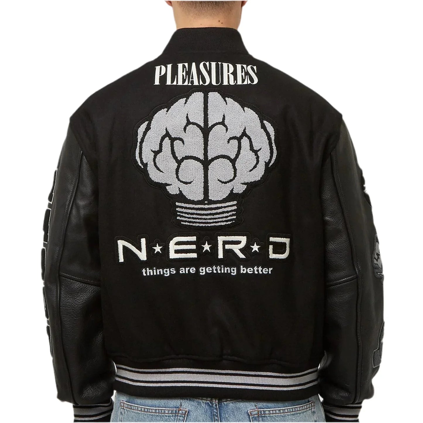 Pleasure x N.E.R.D varsity jacket