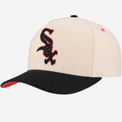 Men's Chicago White Sox Mitchell & Ness Cream Overspray Pro Pinch Snapback Hat