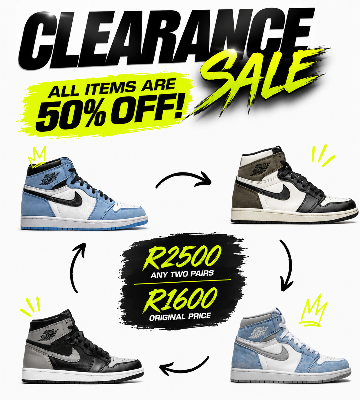 Any 2 Jordan 1’s