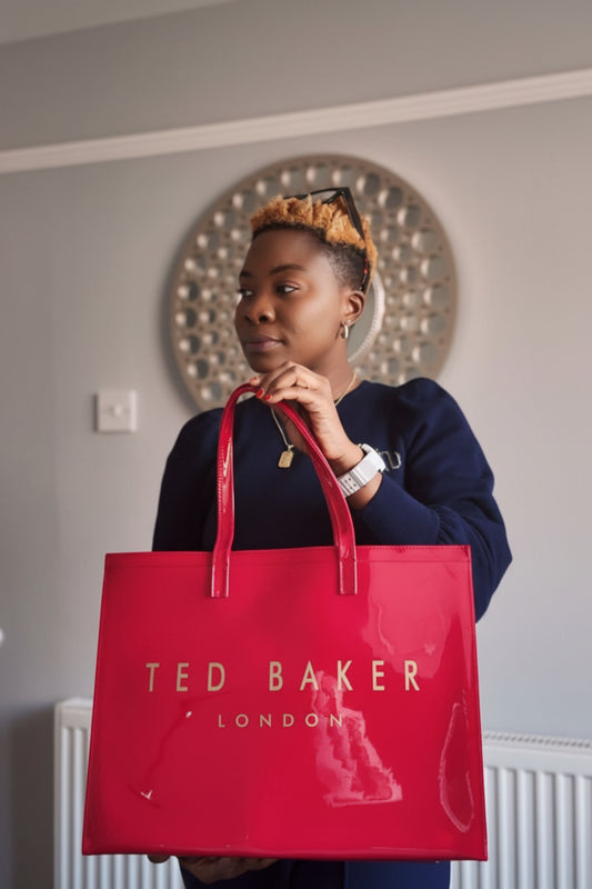 red tote bag
