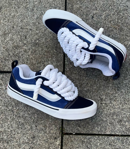 Blue knu Skool with X ROPE LACES