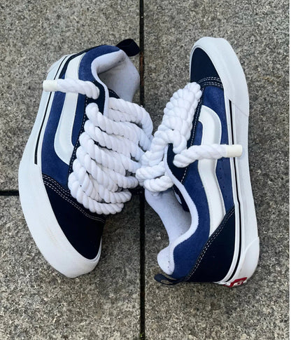 Blue knu Skool with X ROPE LACES