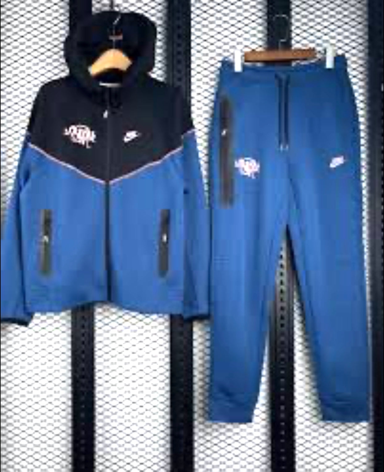 Tech Fleece track set in blue and black