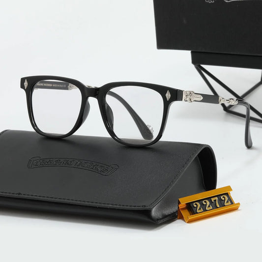 Chrome glasses - black & silver badges