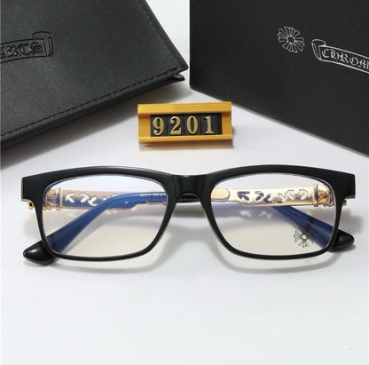 Chrome glasses - black & gold badges NOT BOXED