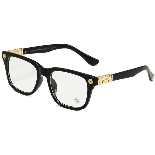 Chrome  glasses - black & gold badges NOT BOXED