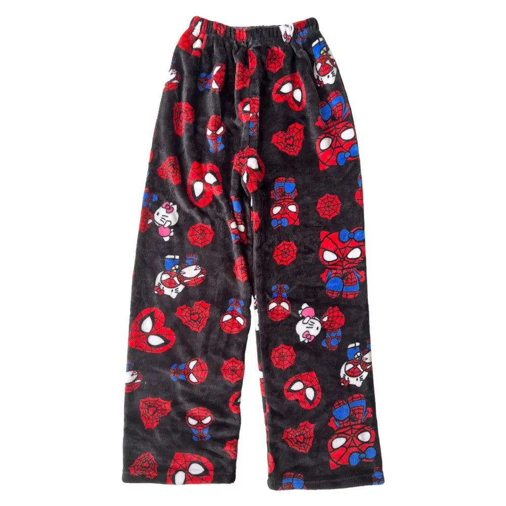 comfortable hello kitty X Spider-Man pyjama pants