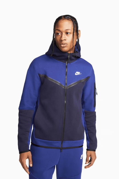 Tech Fleece Windrunner Full-Zip Hoodie in Royal Blue and Black
