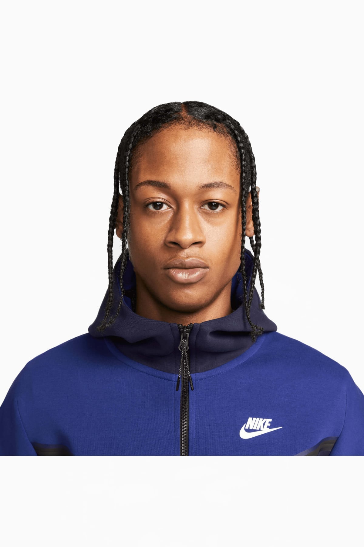 Tech Fleece Windrunner Full-Zip Hoodie in Royal Blue and Black