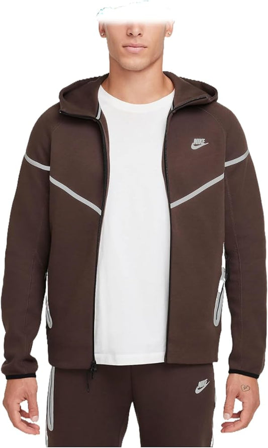 Tech fleece Windrunner in a chocolate brown color