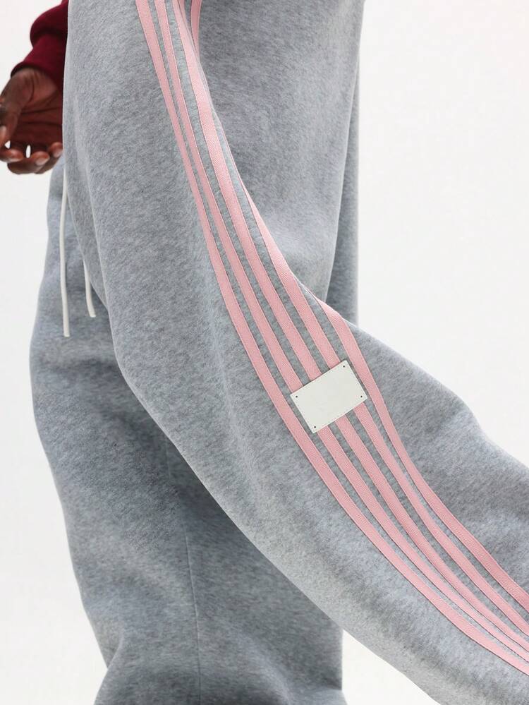 Loose Fit Side Stripe Joggers – Drawstring Waist Winter Streetwear Sweatpants