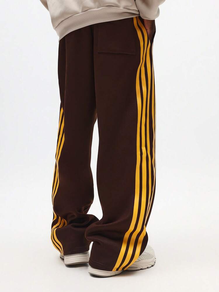 Retro Side Stripe Joggers – Relaxed Fit Yellow Stripe Sweatpants