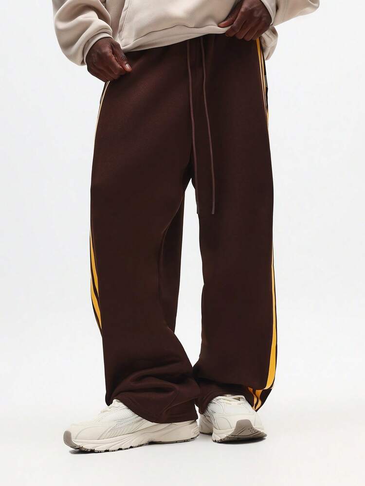 Retro Side Stripe Joggers – Relaxed Fit Yellow Stripe Sweatpants