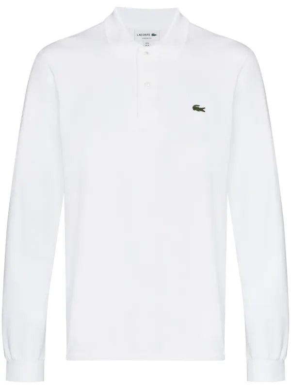 patch long-sleeve polo shirt