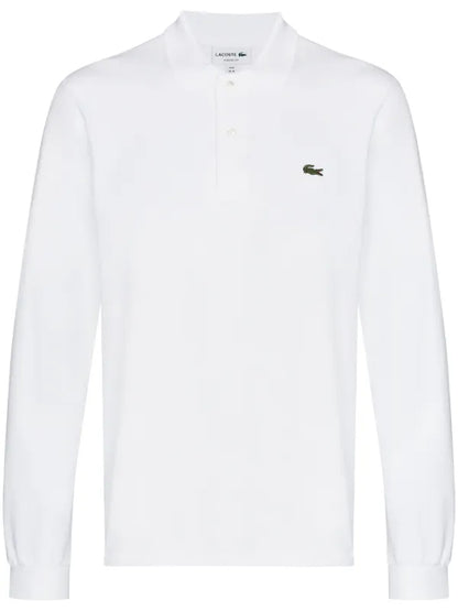 patch long-sleeve polo shirt