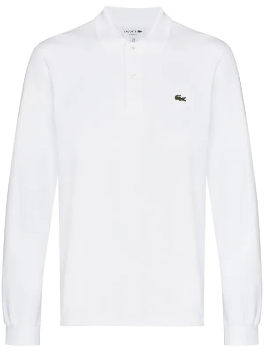 patch long-sleeve polo shirt