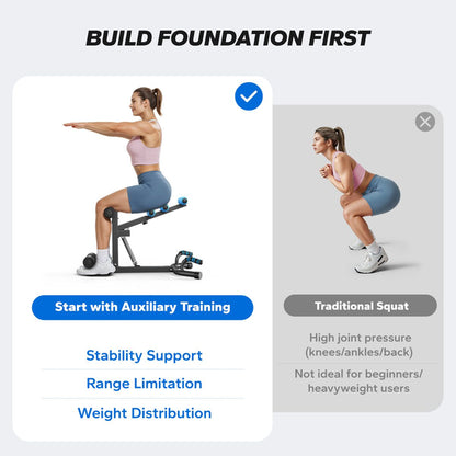 TOXIYA Deep Squat Machine Adjustable Glutes Trainer Machine Core Exercise