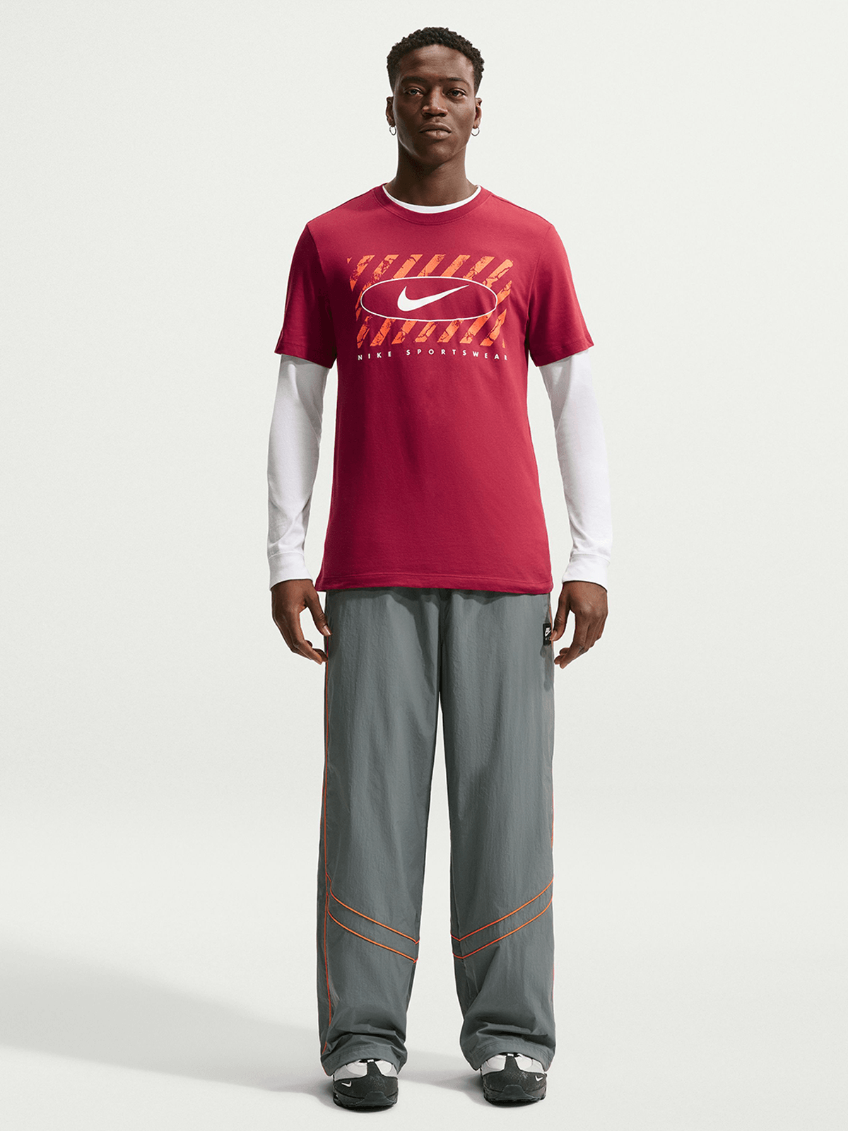 Nike Mens Sportswear Club Swoosh Tough Red Tee