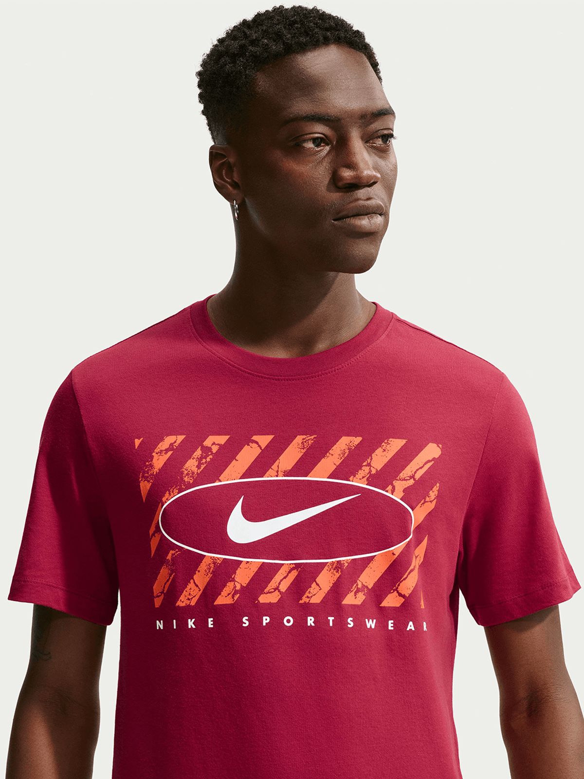 Nike Mens Sportswear Club Swoosh Tough Red Tee