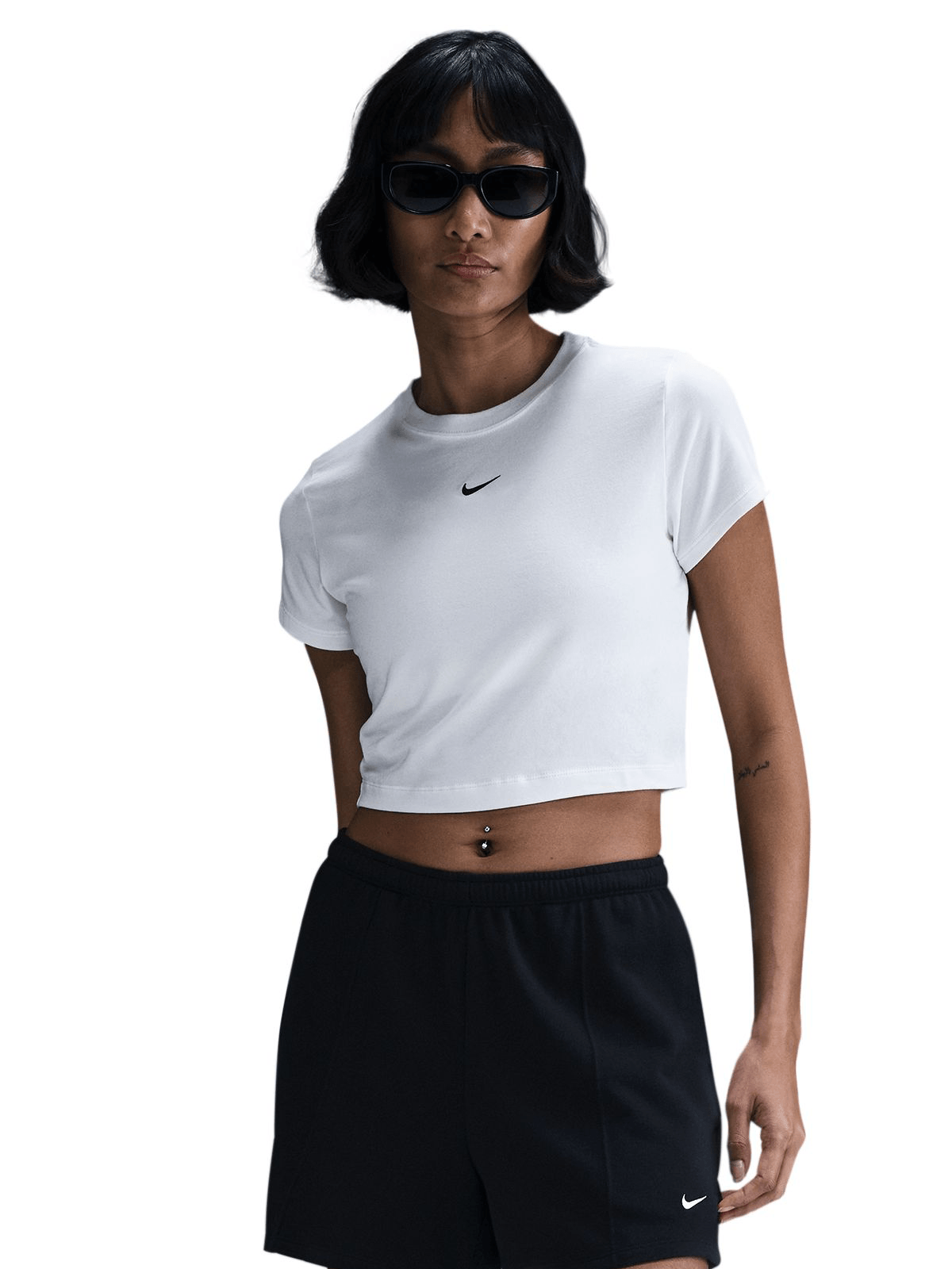 Nike Women's Nsw Chill Knit Crop White T-shirt