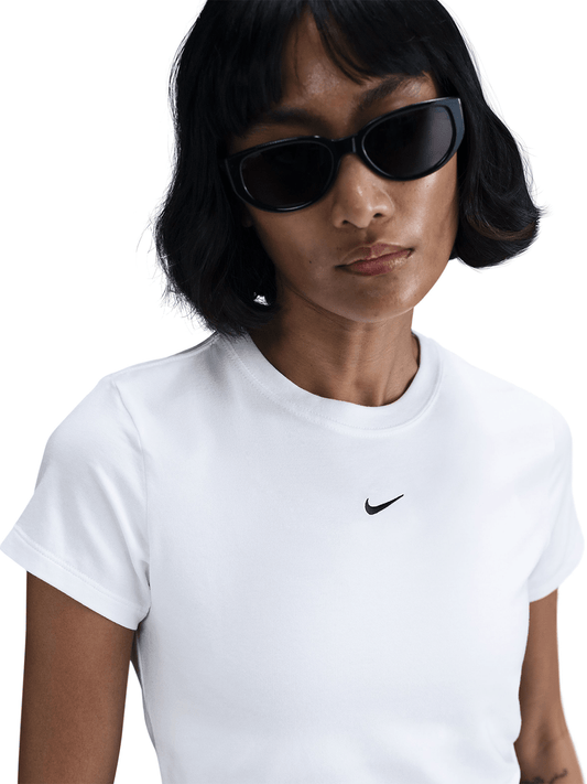 Nike Women's Nsw Chill Knit Crop White T-shirt